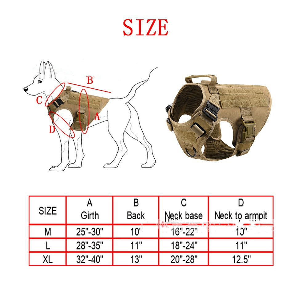 JMT-842634 Tactical Nylon Pet Vest with Quick Release Buckle and Breathable Mesh Design