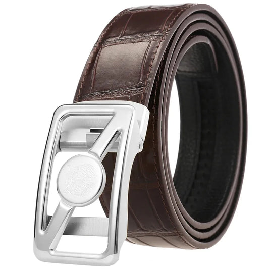 JMT-842762 Stainless Steel Personality Buckle Leather Belt - Model LY36-61479-8