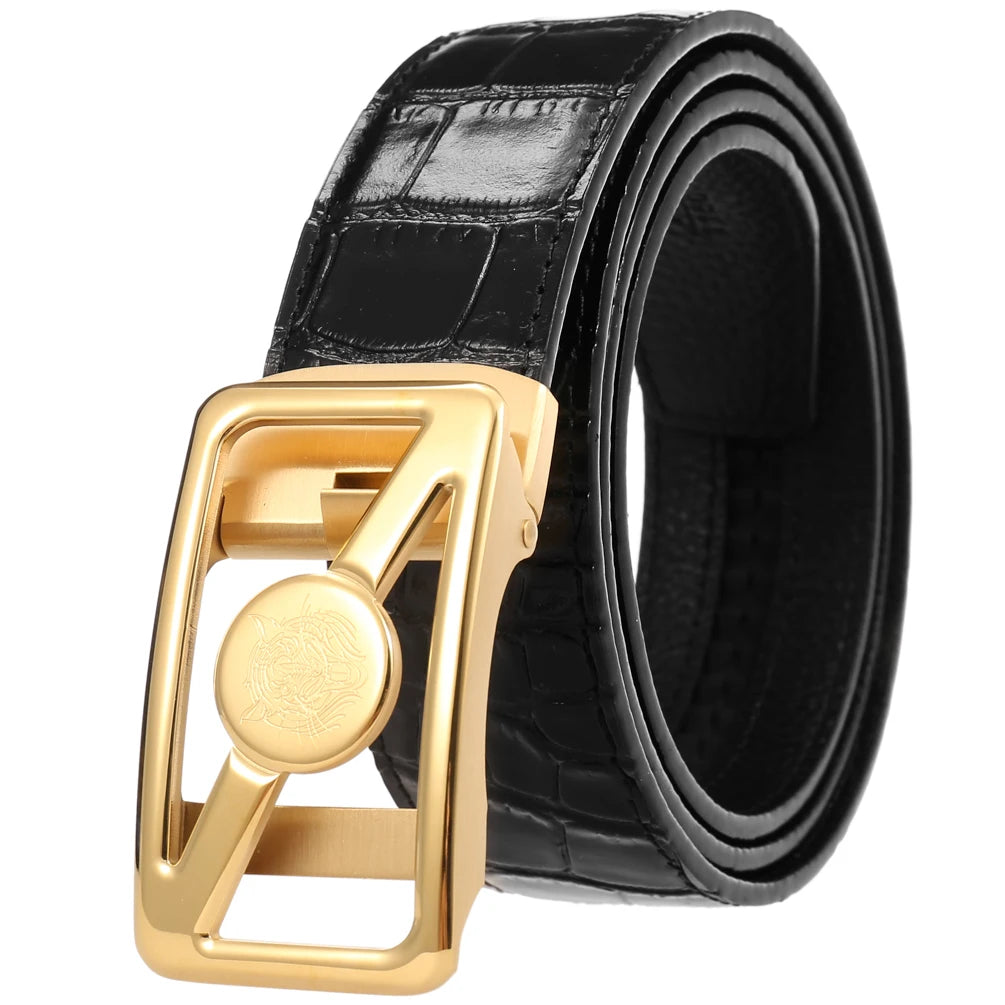 JMT-842762 Stainless Steel Personality Buckle Leather Belt - Model LY36-61479-8