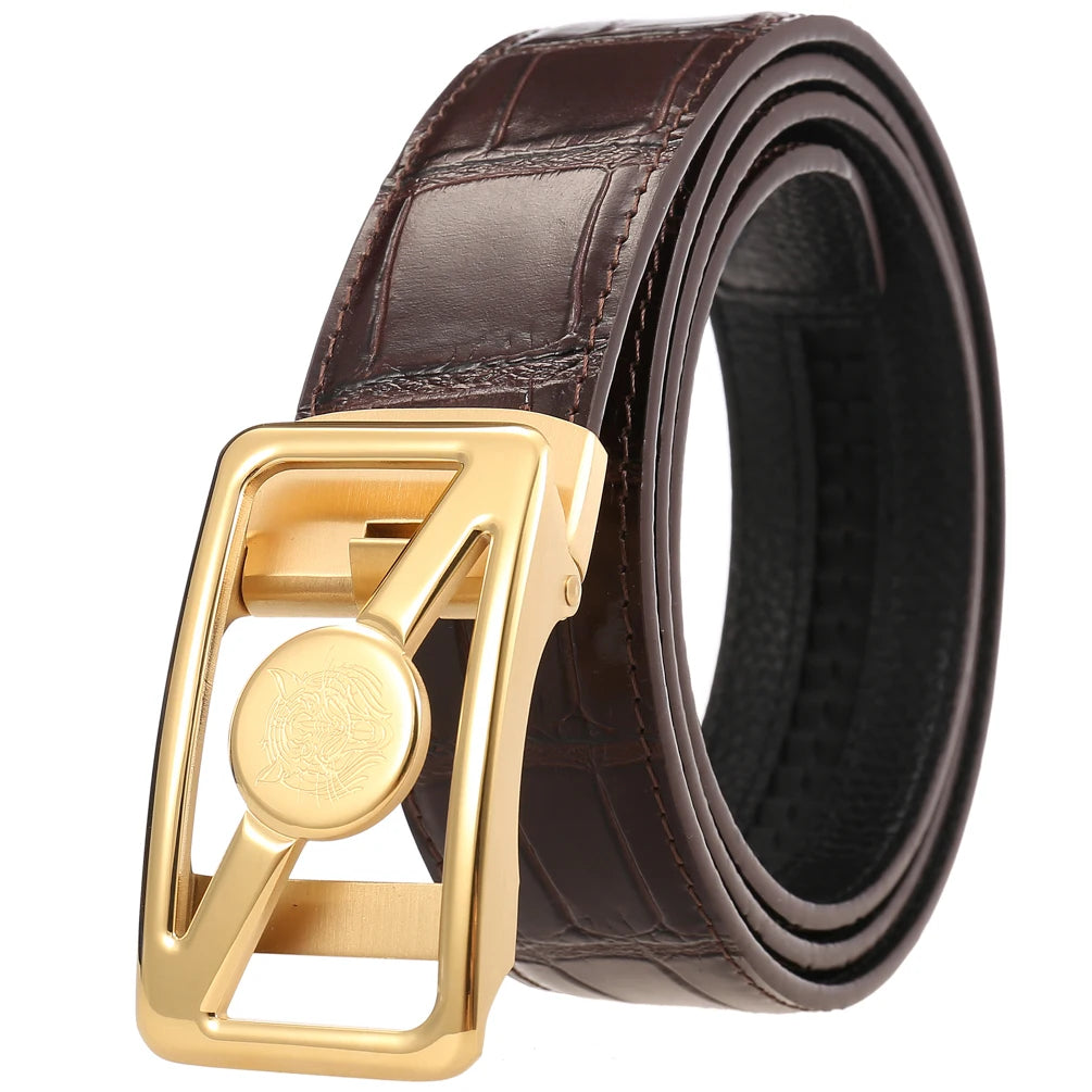 JMT-842762 Stainless Steel Personality Buckle Leather Belt - Model LY36-61479-8
