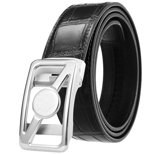 JMT-842762 Stainless Steel Personality Buckle Leather Belt - Model LY36-61479-8