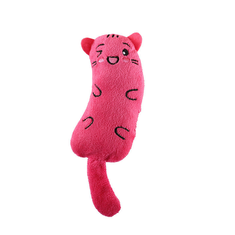 JMT-842826 Cute Facial Expression Cat Toy with Catnip - Molar Teeth Plush, Scratch-Resistant Canvas Pet Toy in Various Colors