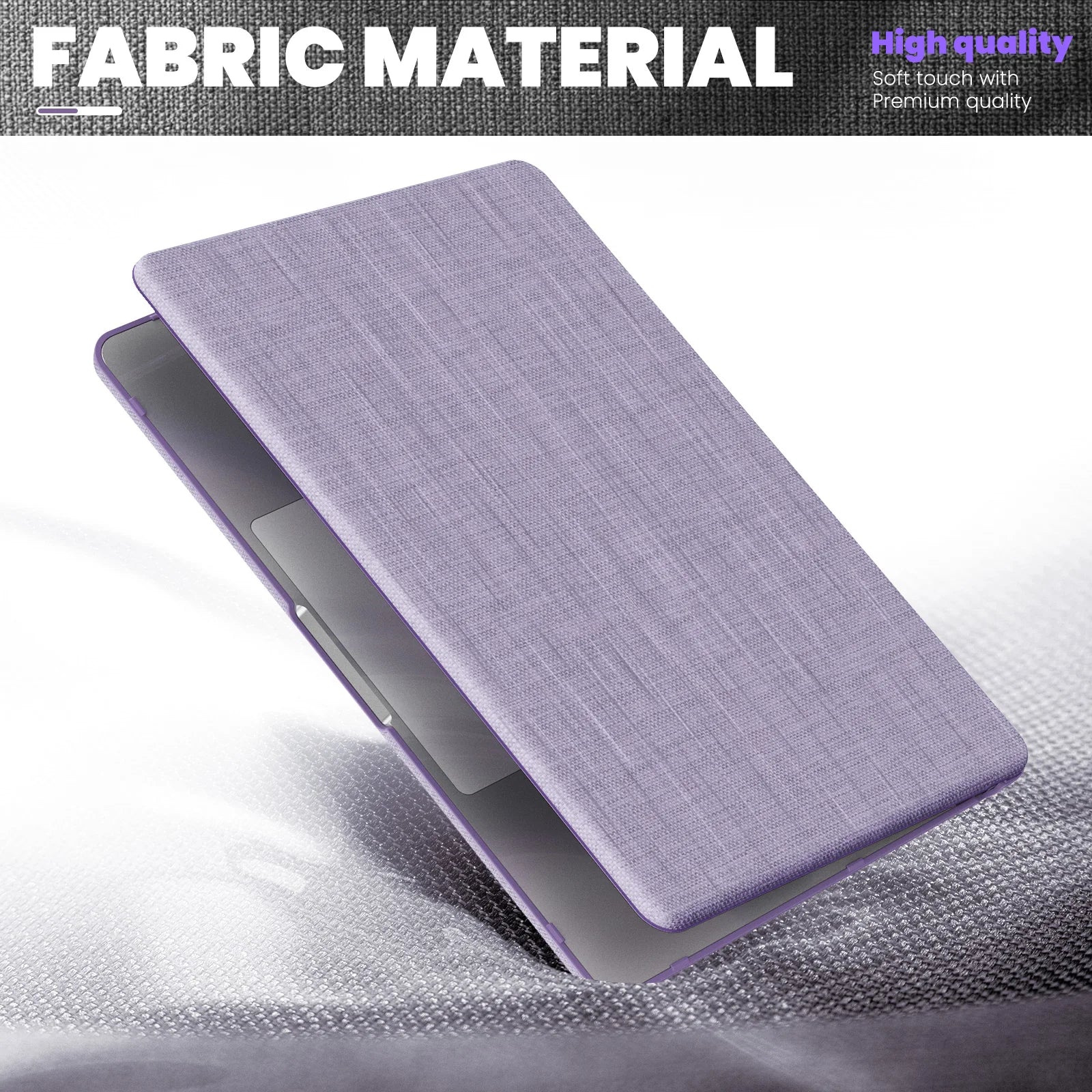 JMT-842826 Purple Fabric Laptop Protective Case for MacBook Air 13.6-inch (M2 A2681 / M3 A3113)