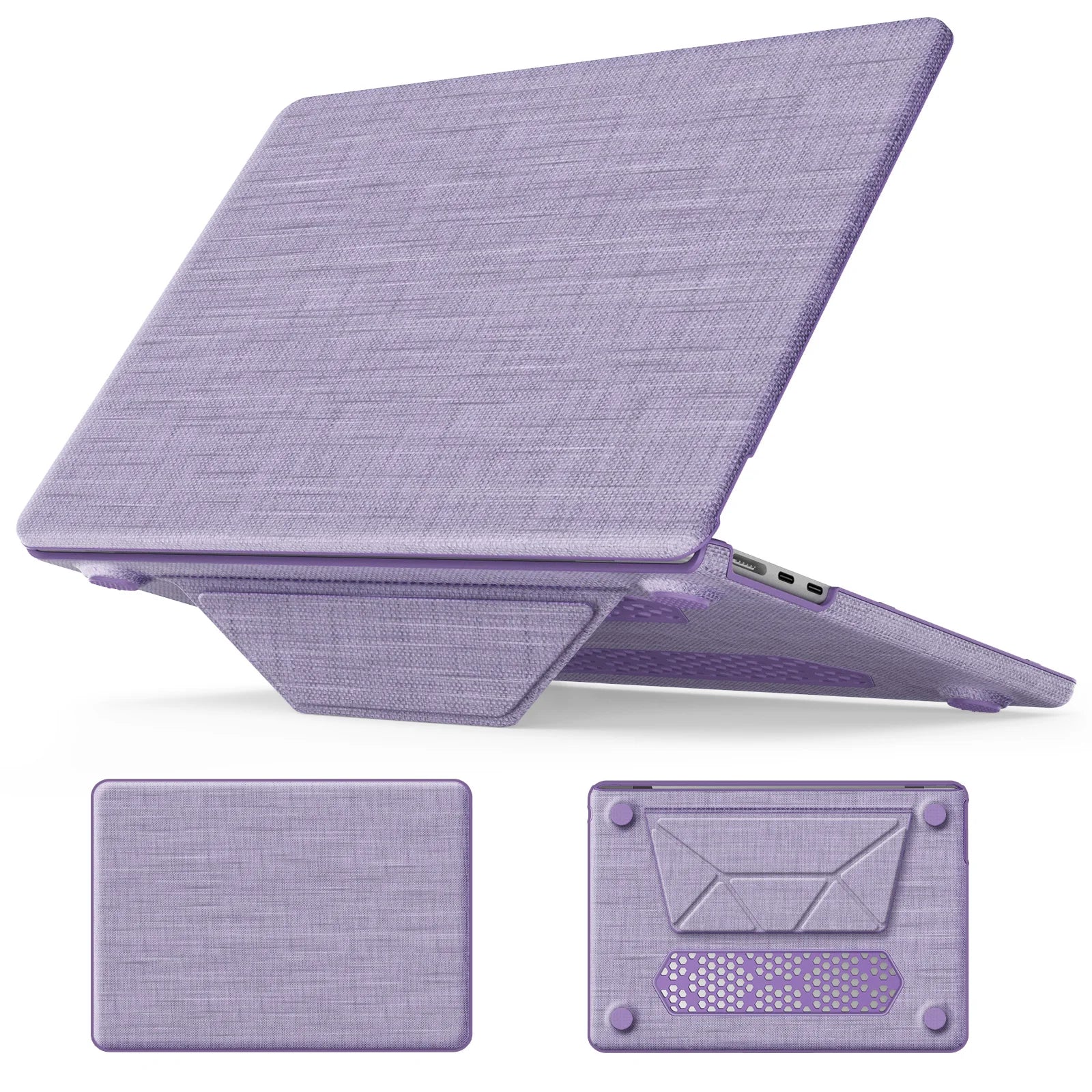 JMT-842826 Purple Fabric Laptop Protective Case for MacBook Air 13.6-inch (M2 A2681 / M3 A3113)