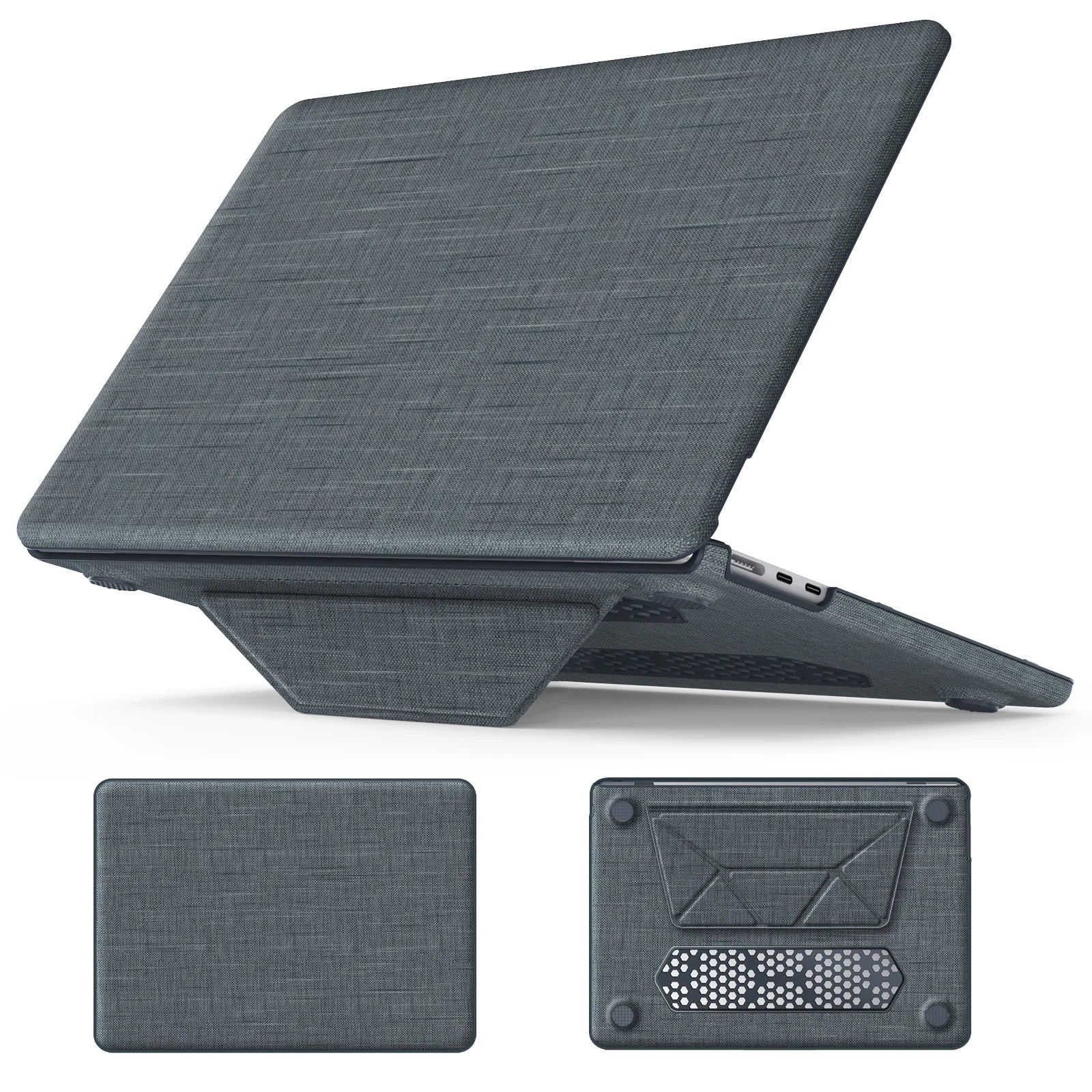 JMT-842826 Purple Fabric Laptop Protective Case for MacBook Air 13.6-inch (M2 A2681 / M3 A3113)