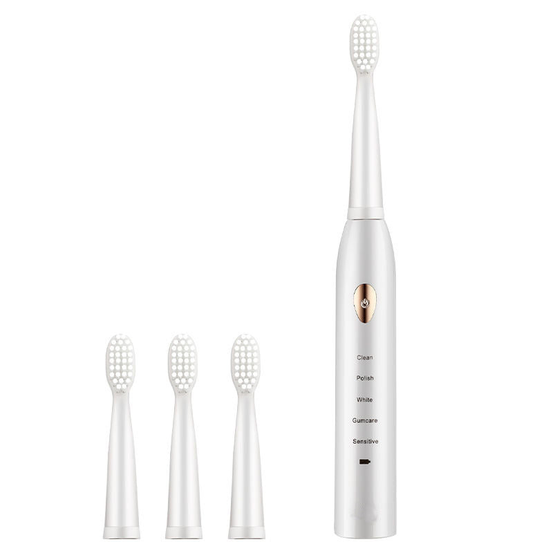 JMT-843146 Sonic Electric Toothbrush with 4 Brush Heads and USB Charging - Waterproof Design, Available in Multiple Colors
