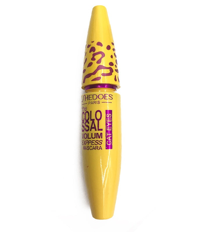 JMT-843594 Thick Curling Waterproof Mascara in Leopard-Shaped Yellow Tube, 12cm