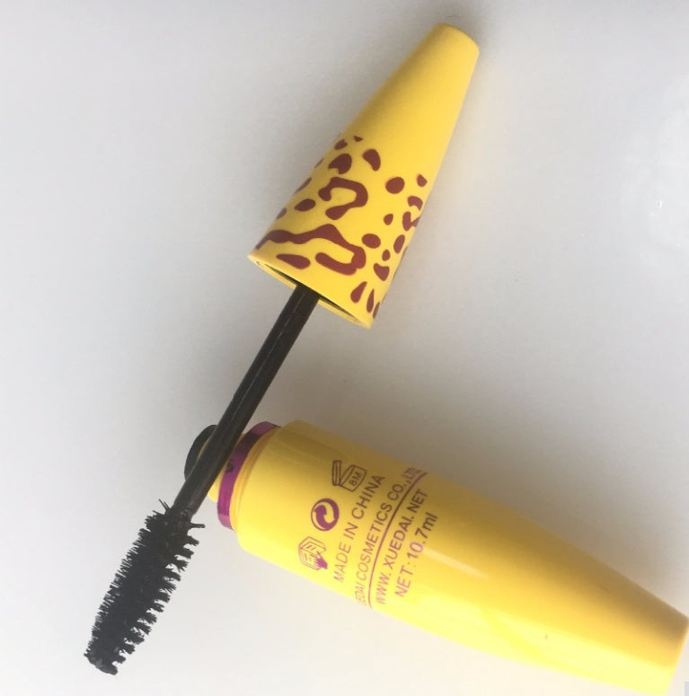 JMT-843594 Thick Curling Waterproof Mascara in Leopard-Shaped Yellow Tube, 12cm