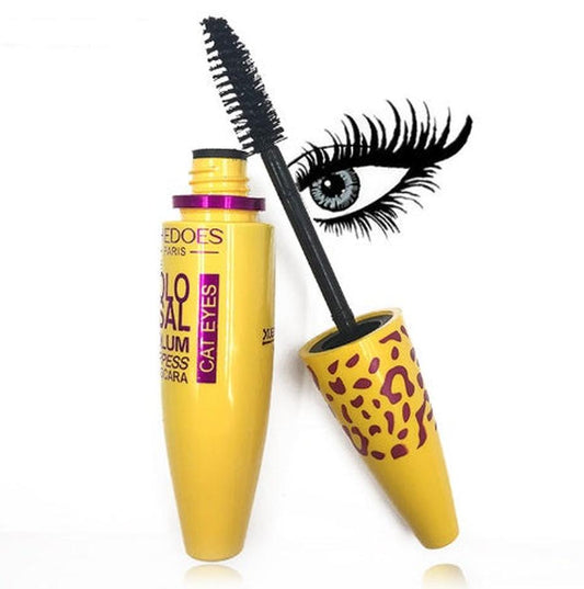 JMT-843594 Thick Curling Waterproof Mascara in Leopard-Shaped Yellow Tube, 12cm