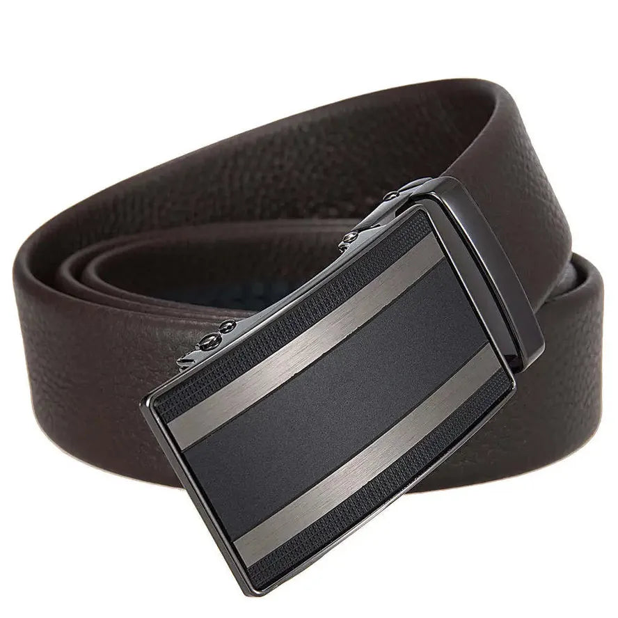 JMT-843914 Automatic Alloy Buckle Leather Belt with Removable Buckle - Model LY36-25629-5