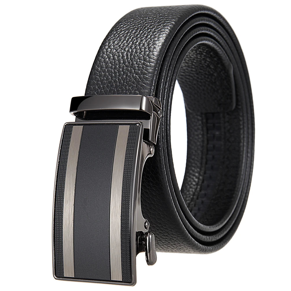 JMT-843914 Automatic Alloy Buckle Leather Belt with Removable Buckle - Model LY36-25629-5
