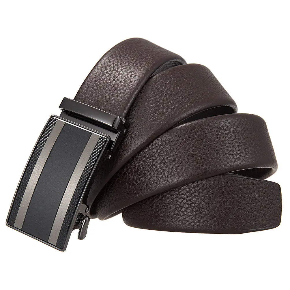 JMT-843914 Automatic Alloy Buckle Leather Belt with Removable Buckle - Model LY36-25629-5