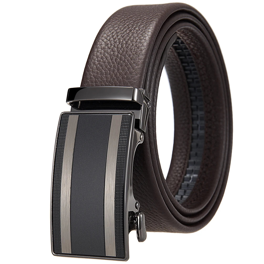 JMT-843914 Automatic Alloy Buckle Leather Belt with Removable Buckle - Model LY36-25629-5