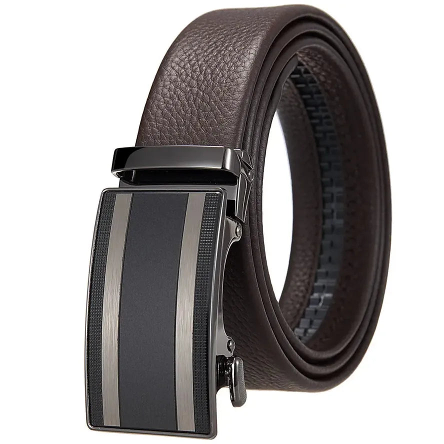 JMT-843914 Automatic Alloy Buckle Leather Belt with Removable Buckle - Model LY36-25629-5