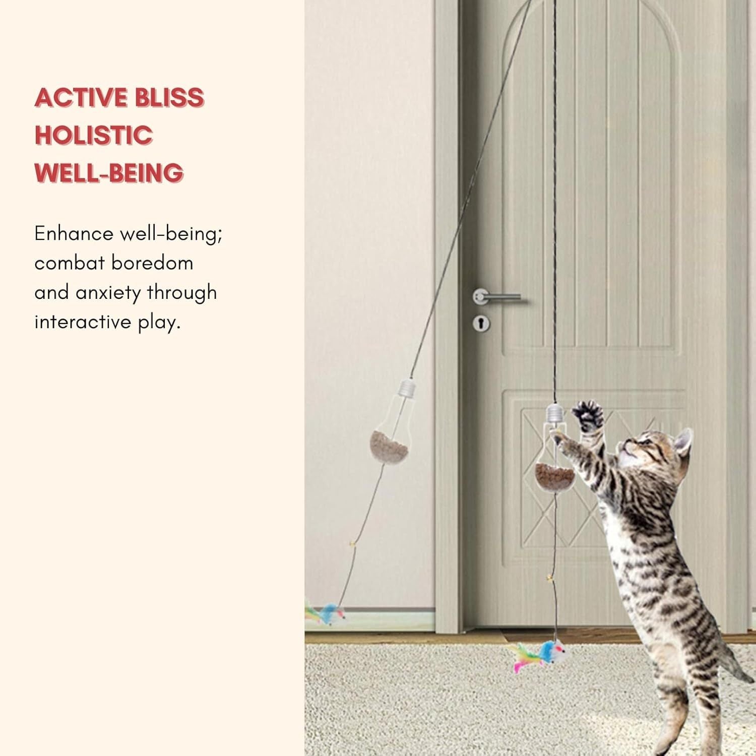 JMT-843978 Interactive Cat Toy with Sound Response and Treat Reward System, Automatic Swinging Teaser for Engaging Playtime