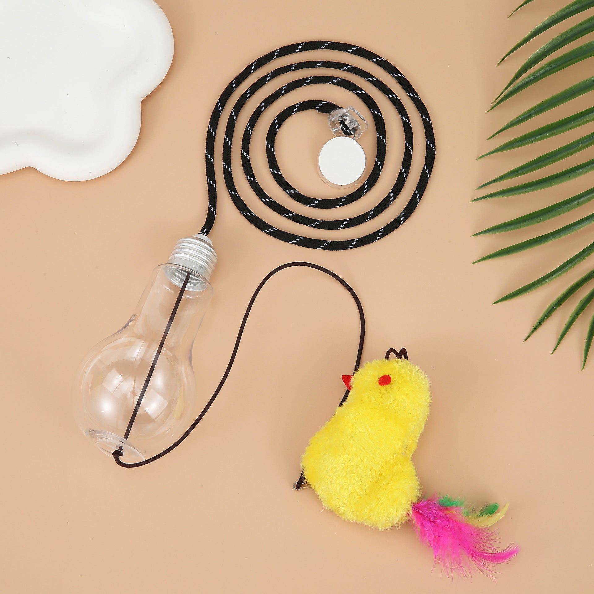 JMT-843978 Interactive Cat Toy with Sound Response and Treat Reward System, Automatic Swinging Teaser for Engaging Playtime