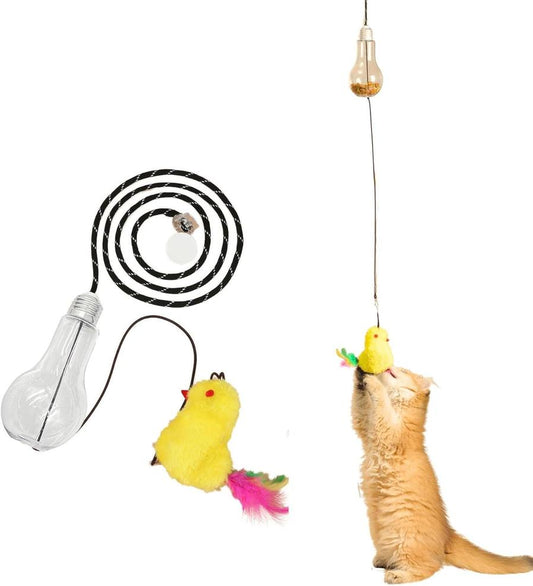 JMT-843978 Interactive Cat Toy with Sound Response and Treat Reward System, Automatic Swinging Teaser for Engaging Playtime