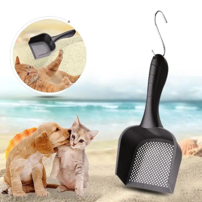 JMT-844170 Durable Indoor Cat Litter Scoop with Comfortable Handle - Eco-Friendly PVC, Portable Cleaning Tool