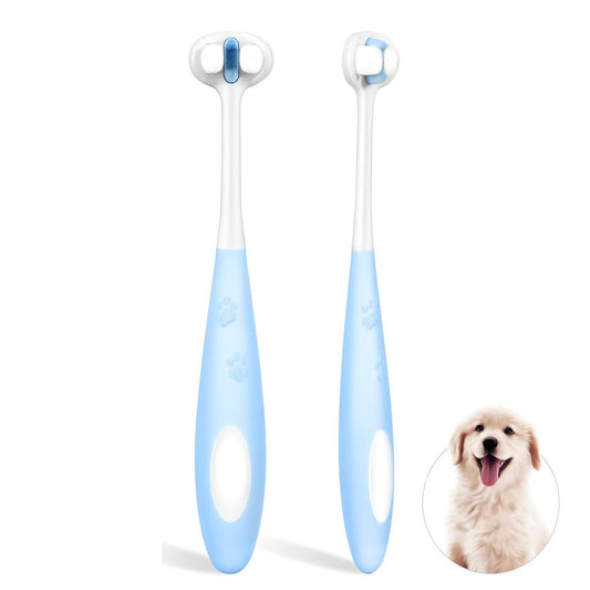 JMT-844234 Ultra Soft Nano Bristles 3-Sided Dog Toothbrush for Gentle Dental Care and Easy Cleaning