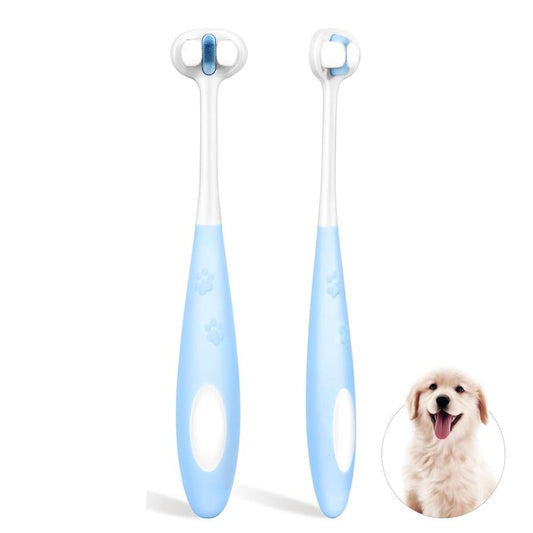 JMT-844234 Ultra Soft Nano Bristles 3-Sided Dog Toothbrush for Gentle Dental Care and Easy Cleaning