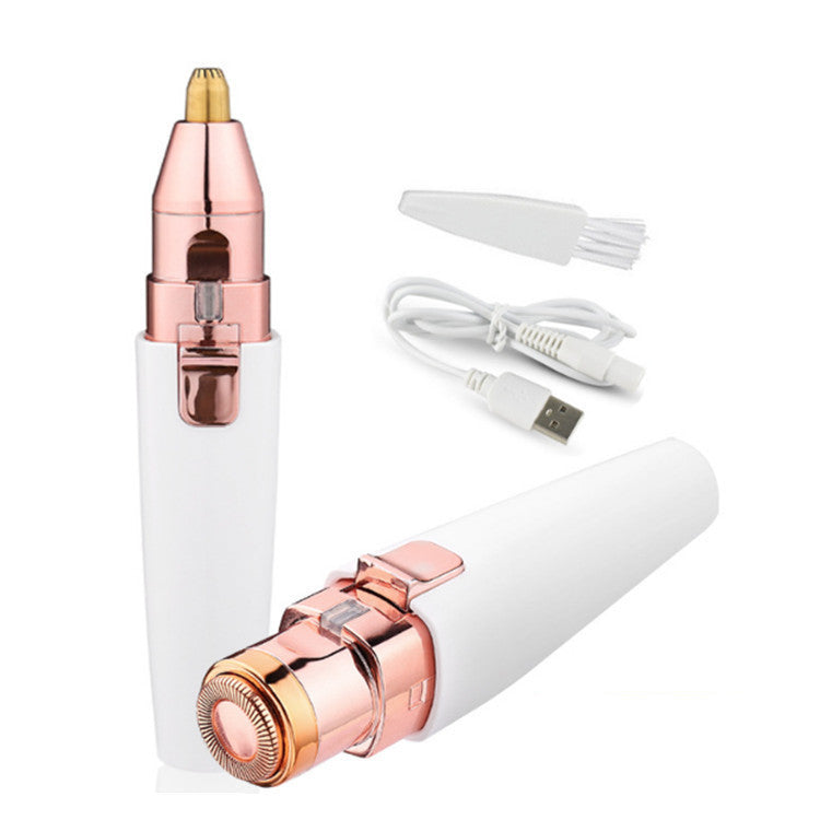 JMT-844298 USB Rechargeable 2-in-1 Lipstick Shaver and Eyebrow Trimmer for Smooth Hair Removal