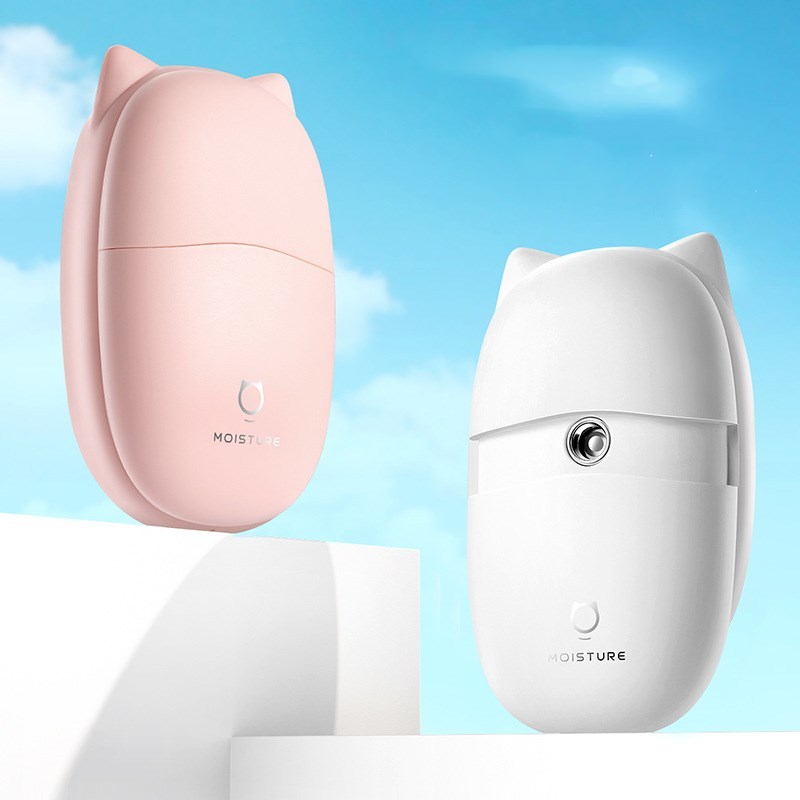 JMT-844554 Mini Cat-Shaped USB Humidifier with Anion Function - Available in Pink and White