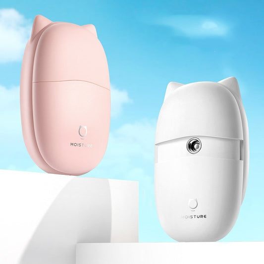 JMT-844554 Mini Cat-Shaped USB Humidifier with Anion Function - Available in Pink and White