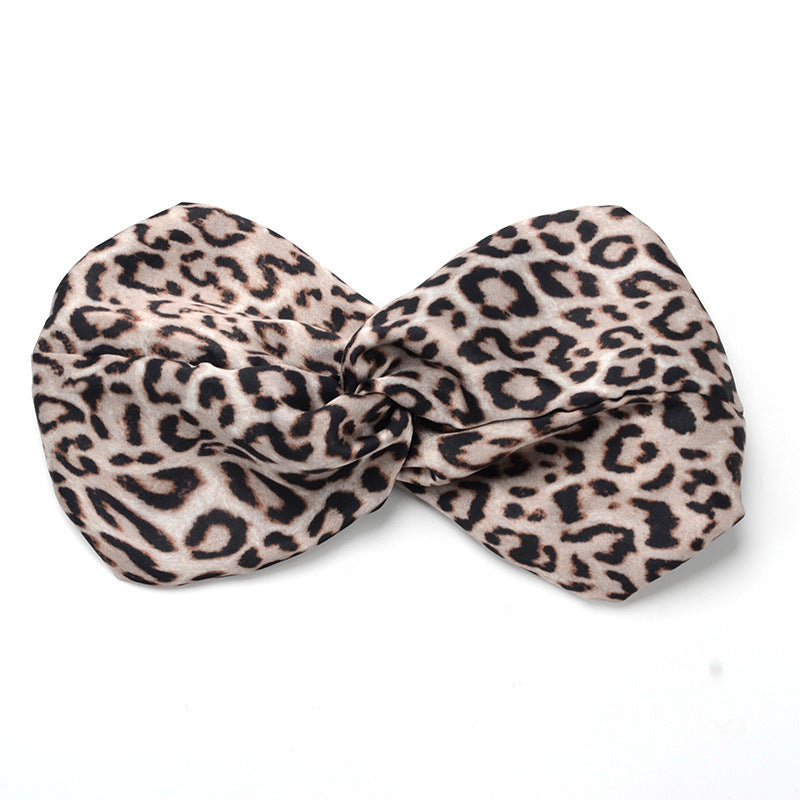 JMT-844682 Satin Leopard & Snake Print Cross Hair Band - 25.5CM Length, 14.5CM Width