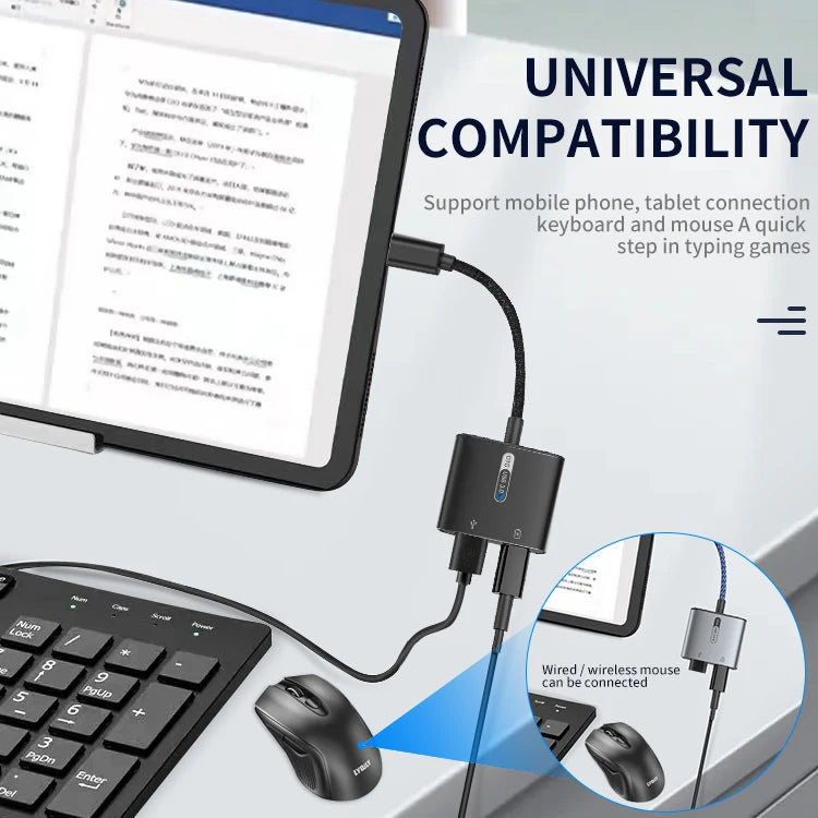 JMT-844810 2-in-1 USB Type-C OTG to USB 3.0 Adapter for Fast Charging Compatibility with Smartphones and Tablets