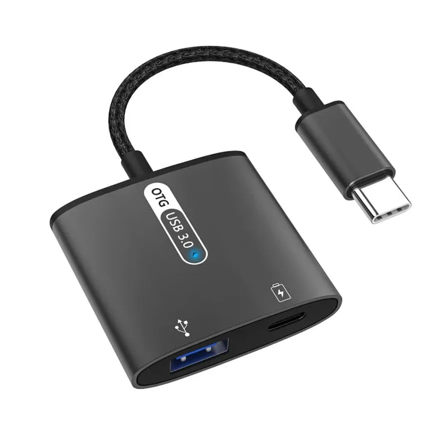 JMT-844810 2-in-1 USB Type-C OTG to USB 3.0 Adapter for Fast Charging Compatibility with Smartphones and Tablets