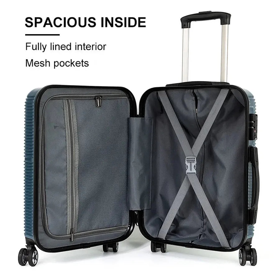 JMT-844874 Three-Piece Hard Shell Trolley Luggage Set with Travel Bag in ABS and PC Material