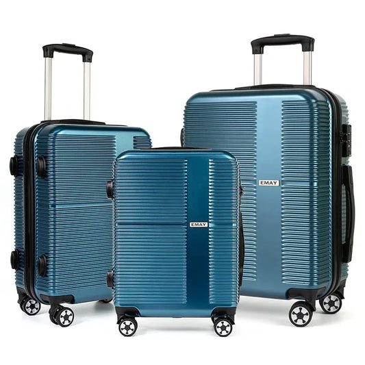 JMT-844874 Three-Piece Hard Shell Trolley Luggage Set with Travel Bag in ABS and PC Material