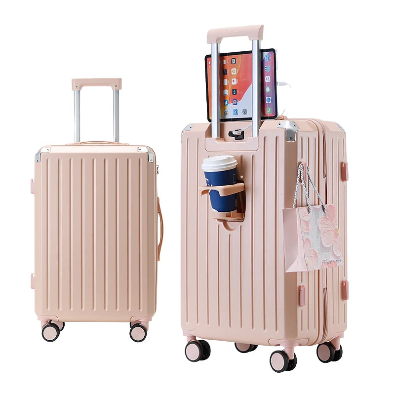 JMT-844938 3-Piece Aluminium Mini Luggage Set with USB Makeup Bags and Iron Storage Case for Daily Travel