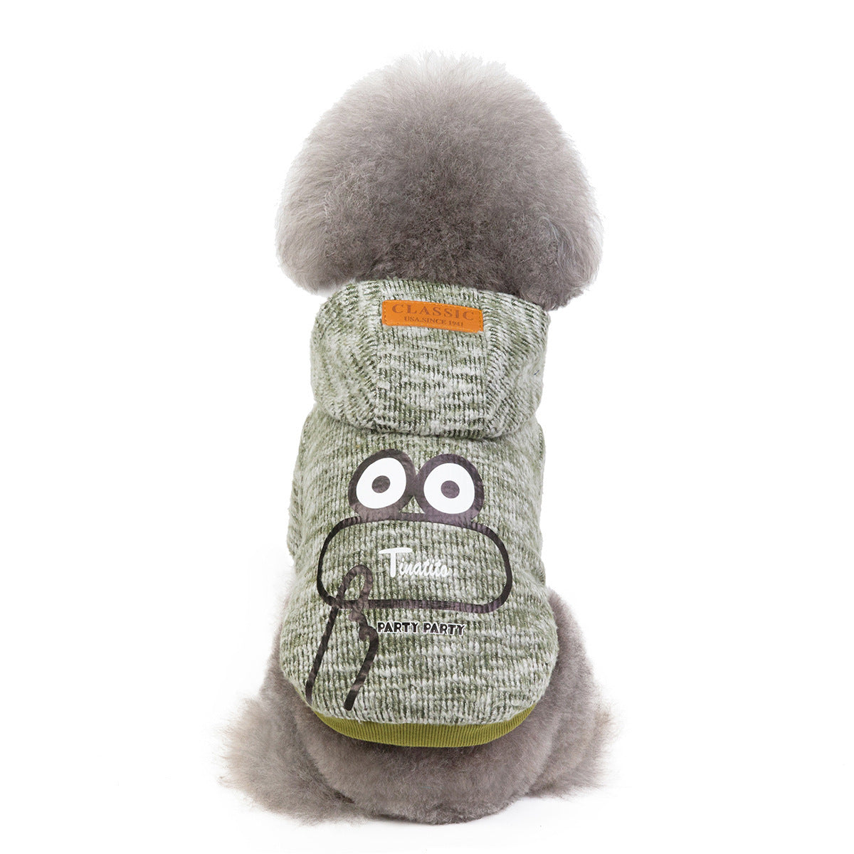 JMT-844938 Casual Cotton Dog Clothes in Yellow, Gray, and Green for All Breeds - Sizes S to XXL