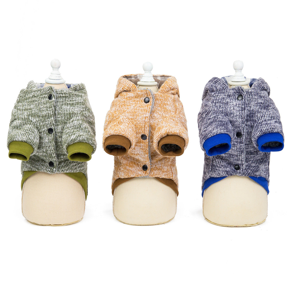 JMT-844938 Casual Cotton Dog Clothes in Yellow, Gray, and Green for All Breeds - Sizes S to XXL