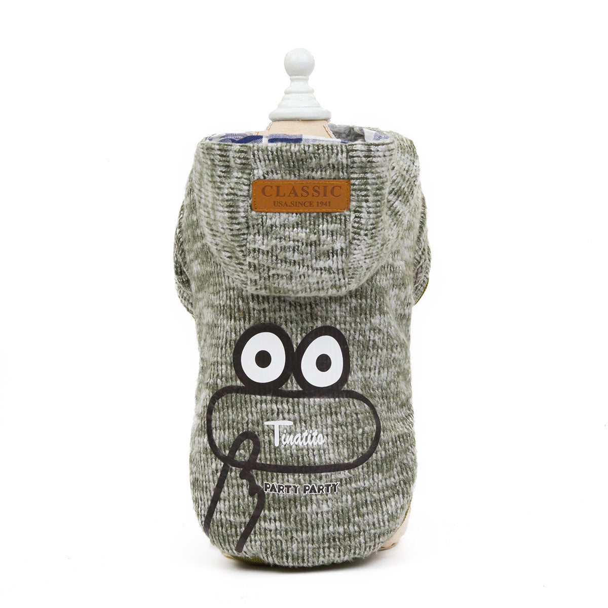 JMT-844938 Casual Cotton Dog Clothes in Yellow, Gray, and Green for All Breeds - Sizes S to XXL
