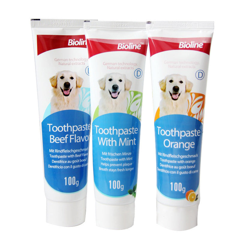 JMT-845386 Beef, Mint, and Orange Flavor Dog Toothpaste for Dental Care and Fresh Breath