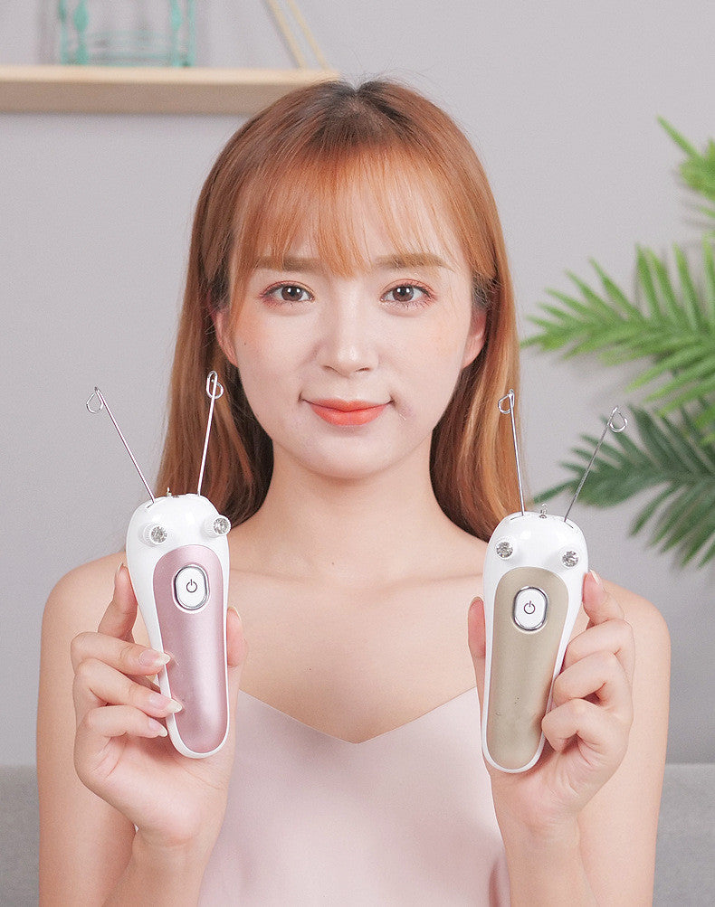 JMT-845706 USB Rechargeable Facial and Body Hair Remover with Cotton Thread and Push Button Switch