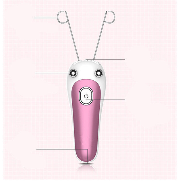 JMT-845706 USB Rechargeable Facial and Body Hair Remover with Cotton Thread and Push Button Switch