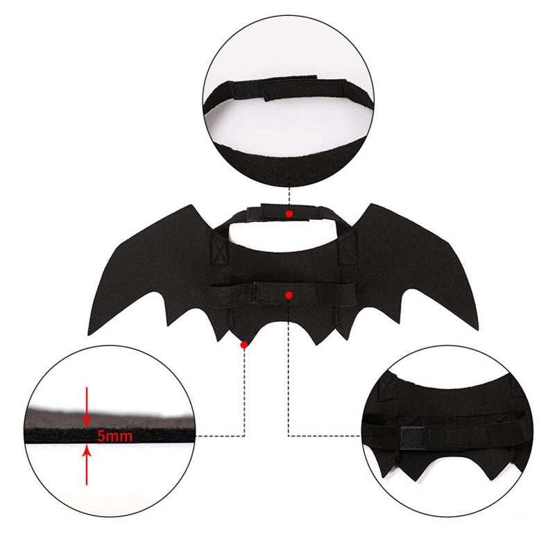 JMT-846090 Halloween Pet Bat Wings Costume for Cats and Dogs - Lightweight Felt Fabric Decoration