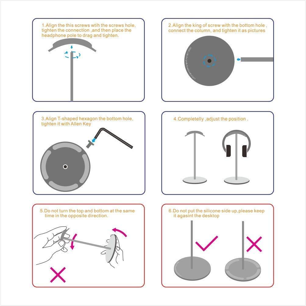 JMT-846090 Metal Helmet Holder Stand for Earphones - Space-Saving Design in Grey Aluminum Alloy