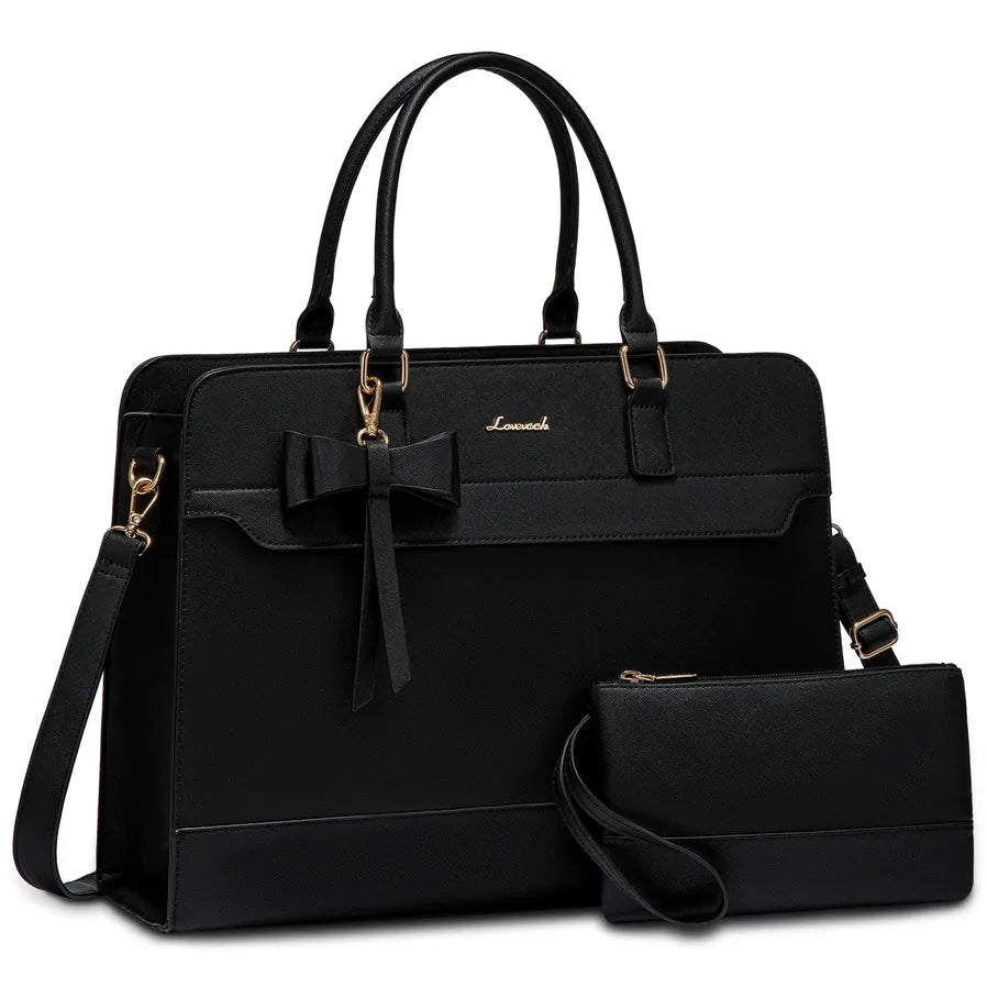 JMT-846282 Women's PU Laptop Tote Bag - Waterproof 15.6-inch Briefcase for Work and Office Use