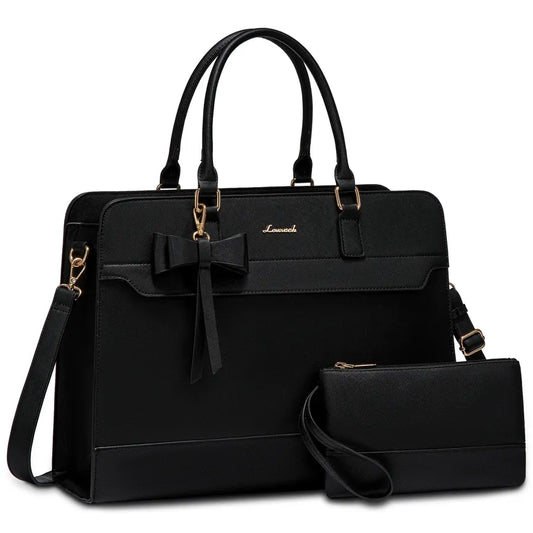 JMT-846282 Women's PU Laptop Tote Bag - Waterproof 15.6-inch Briefcase for Work and Office Use