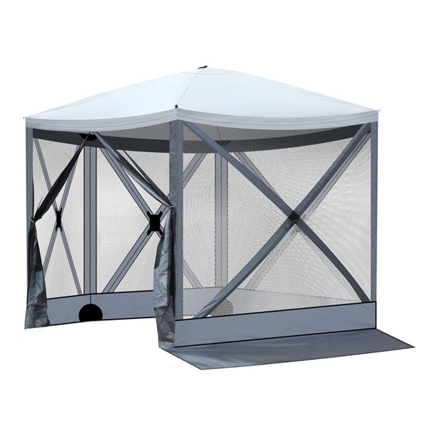 JMT-846346 10x10 ft Light Gray and Dark Gray Pentagonal Automatic Folding Tent