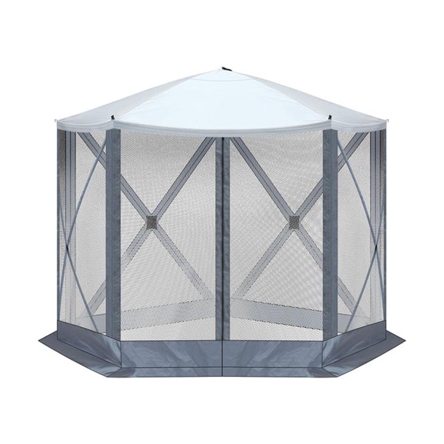 JMT-846346 10x10 ft Light Gray and Dark Gray Pentagonal Automatic Folding Tent