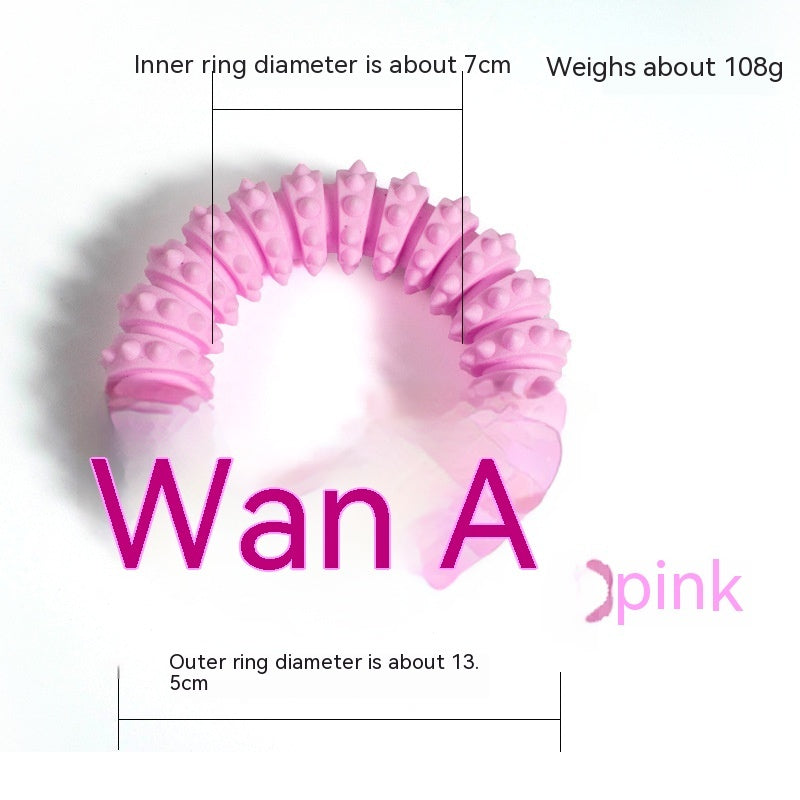 JMT-846602 Pet Foam Ring Molar Toy for Dogs - Durable TPR Material in Blue, Pink, Yellow