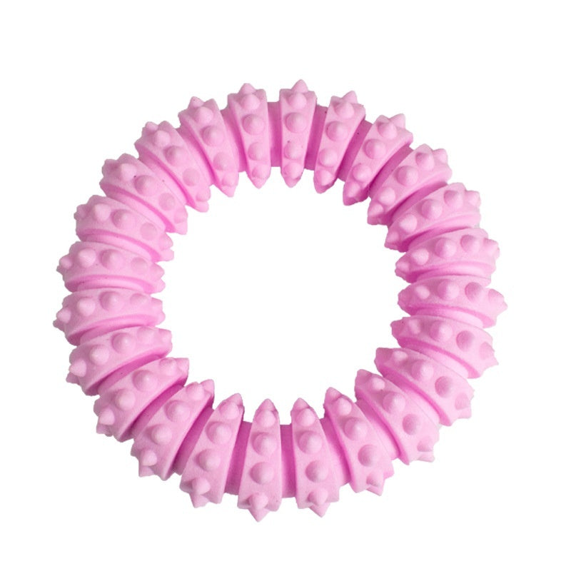 JMT-846602 Pet Foam Ring Molar Toy for Dogs - Durable TPR Material in Blue, Pink, Yellow