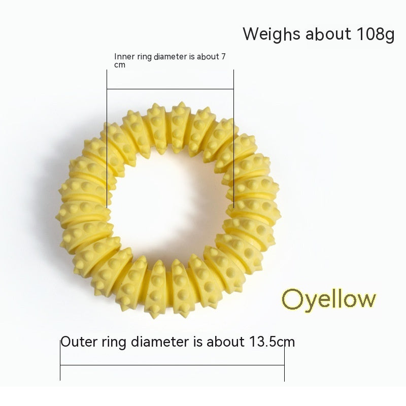 JMT-846602 Pet Foam Ring Molar Toy for Dogs - Durable TPR Material in Blue, Pink, Yellow