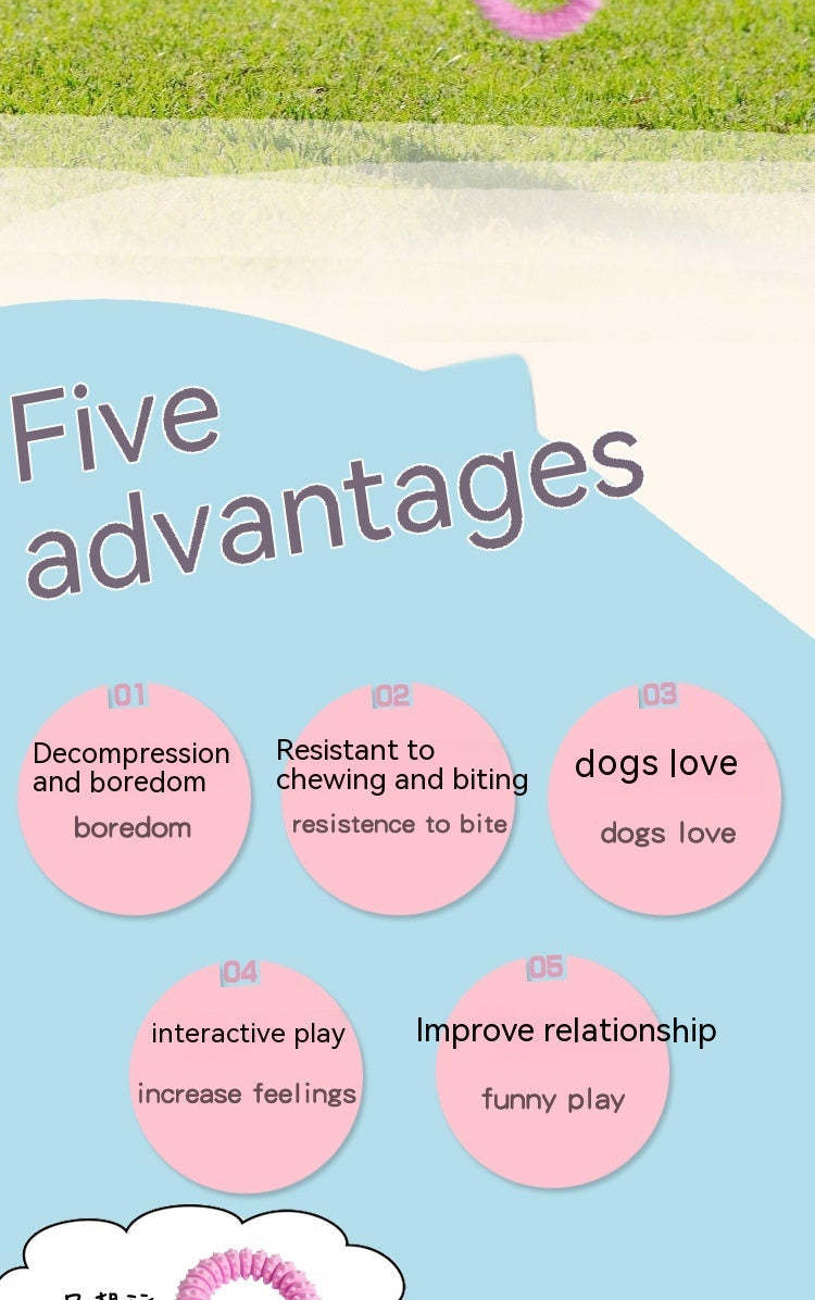 JMT-846602 Pet Foam Ring Molar Toy for Dogs - Durable TPR Material in Blue, Pink, Yellow