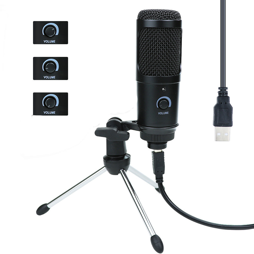 JMT-846794 Wired USB Condenser Microphone for Computer Recording and K Karaoke Sessions
